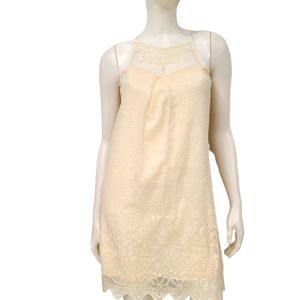 A. Byer Cream Lace Shift Dress Size Small